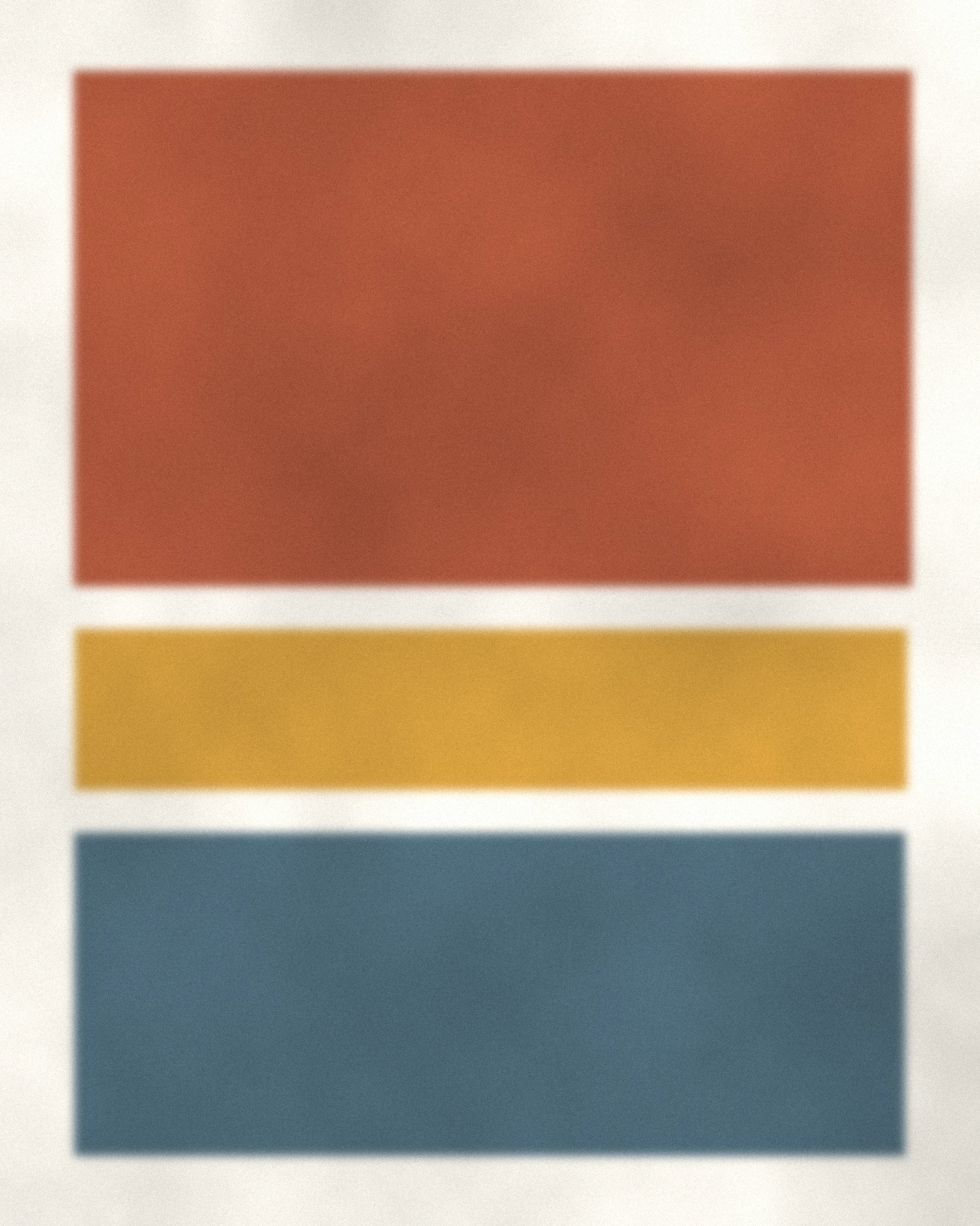Salt Field III: three soft bands of rust, ochre and sea-grey